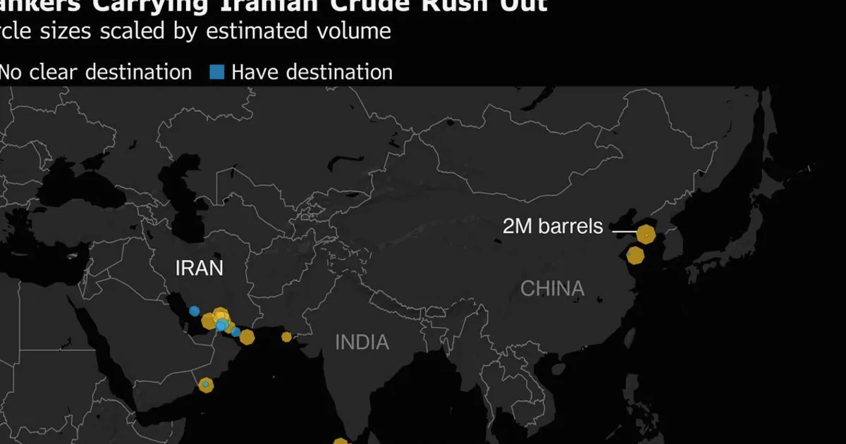 Iran’s Floating Oil Stockpile Swells as Major Buyers Stay Away