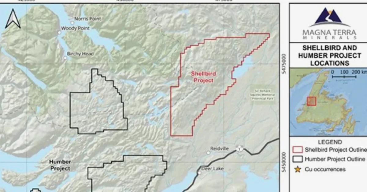 Magna Terra Begins Exploration at Humber and Shellbird Projects in Newfoundland