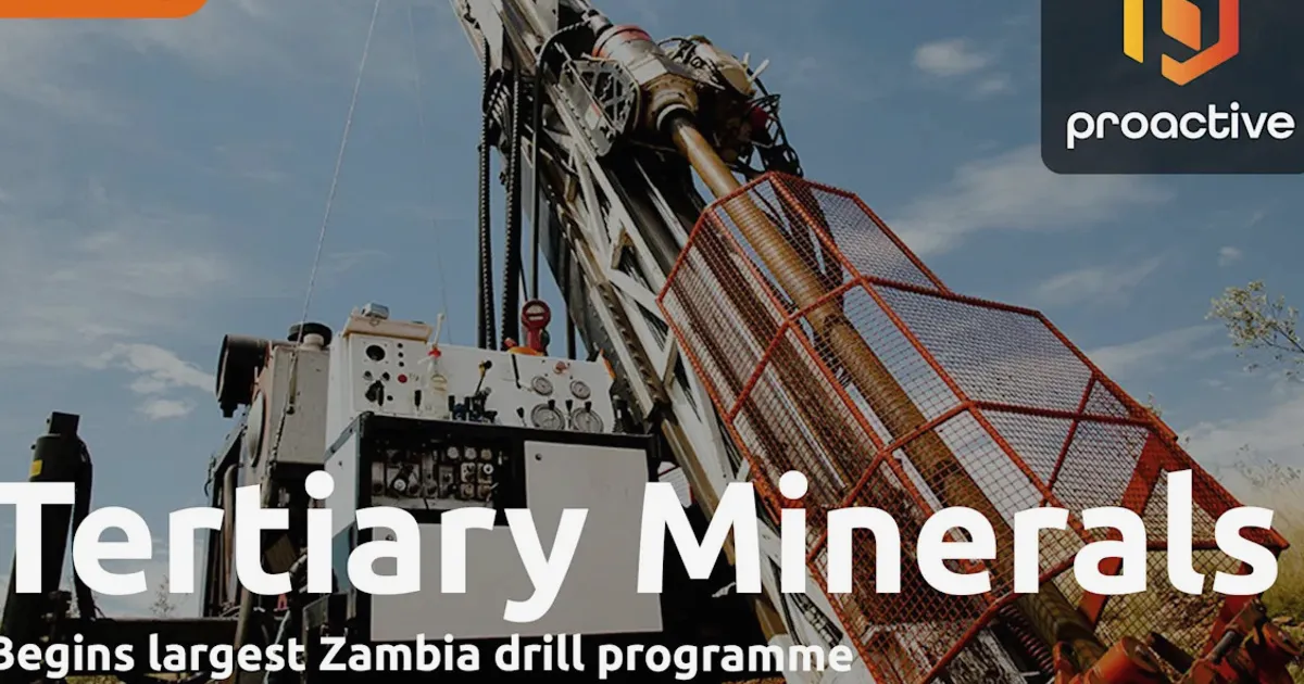 Tertiary Minerals bắt đầu khoan tại phát hiện bạc Target A1 ở Zambia