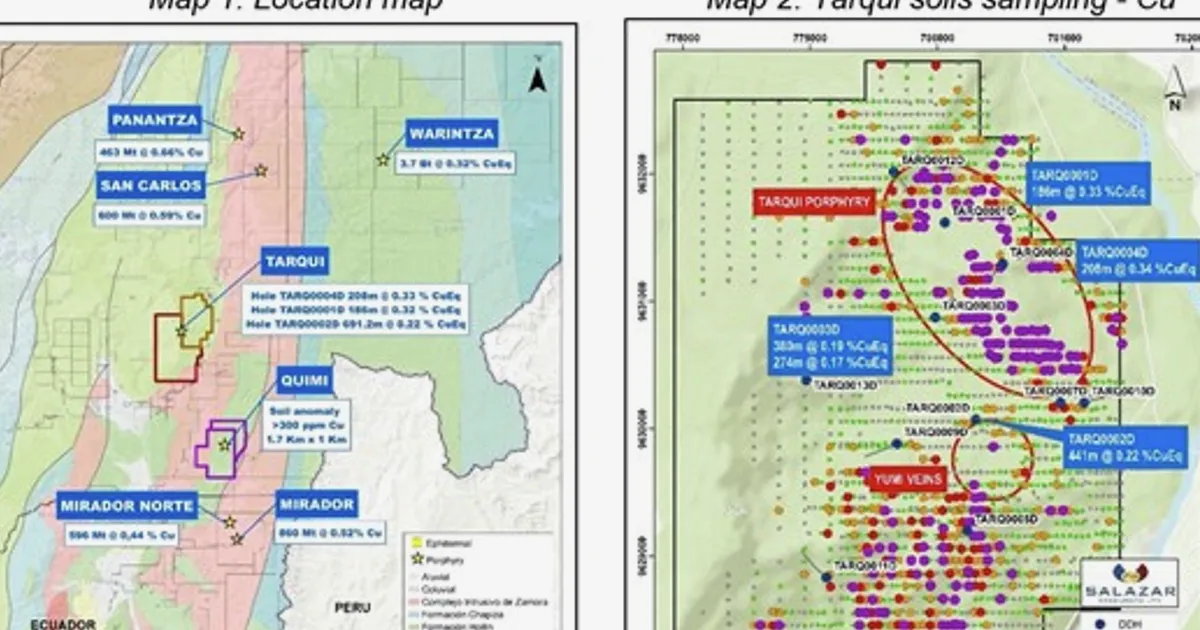 Salazar Resources Reports High-Grade Gold and Silver at Tarqui, Ecuador