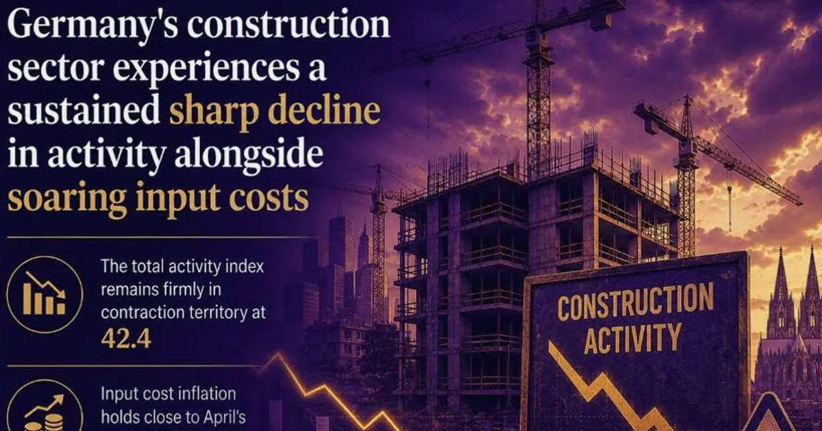 German construction activity falls sharply again in May as headwinds persist