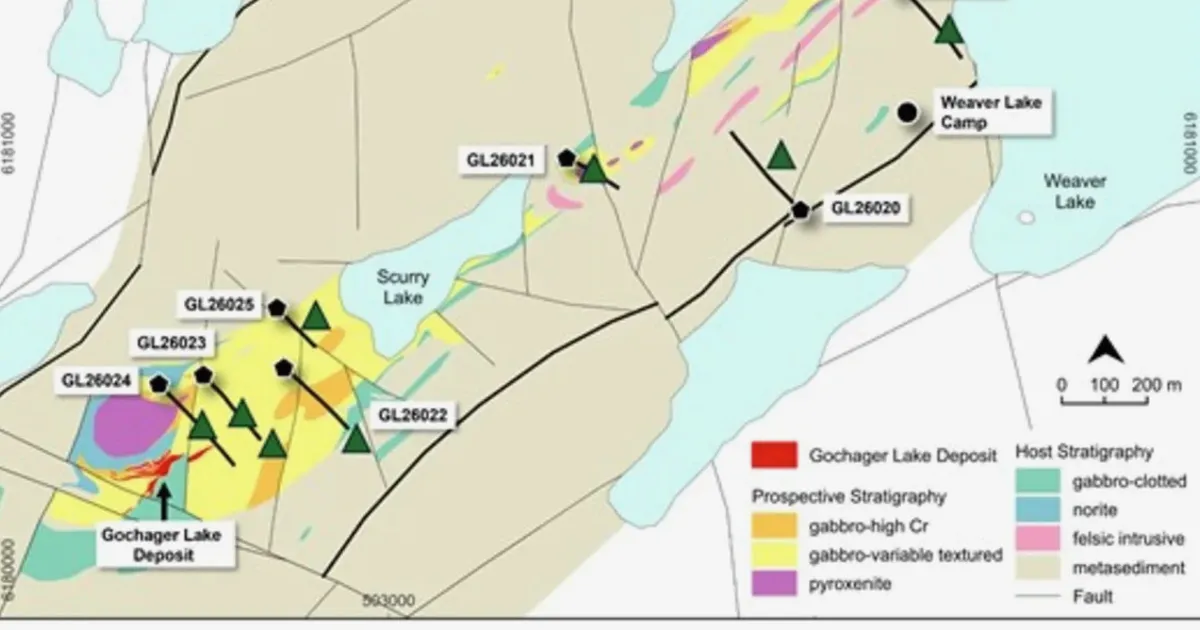 Fathom Nickel annonce une nouvelle découverte de nickel-cuivre-cobalt au lac Gochager