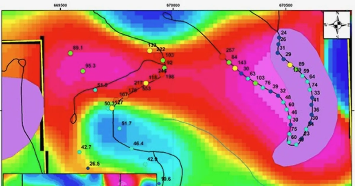 NovaRed informa resultados de geoquímica de suelos en North Lamont, Proyecto Cobre-Oro Wilmac