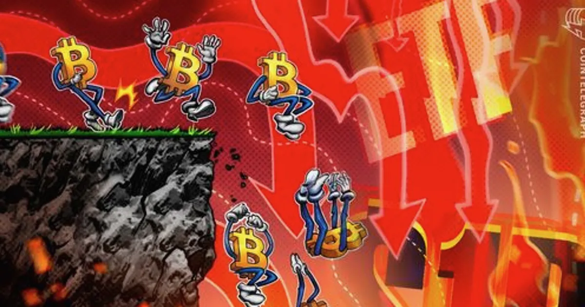ETFs de Bitcoin à vista perdem US$ 1B em uma semana, interrompendo sequência de seis semanas de entradas