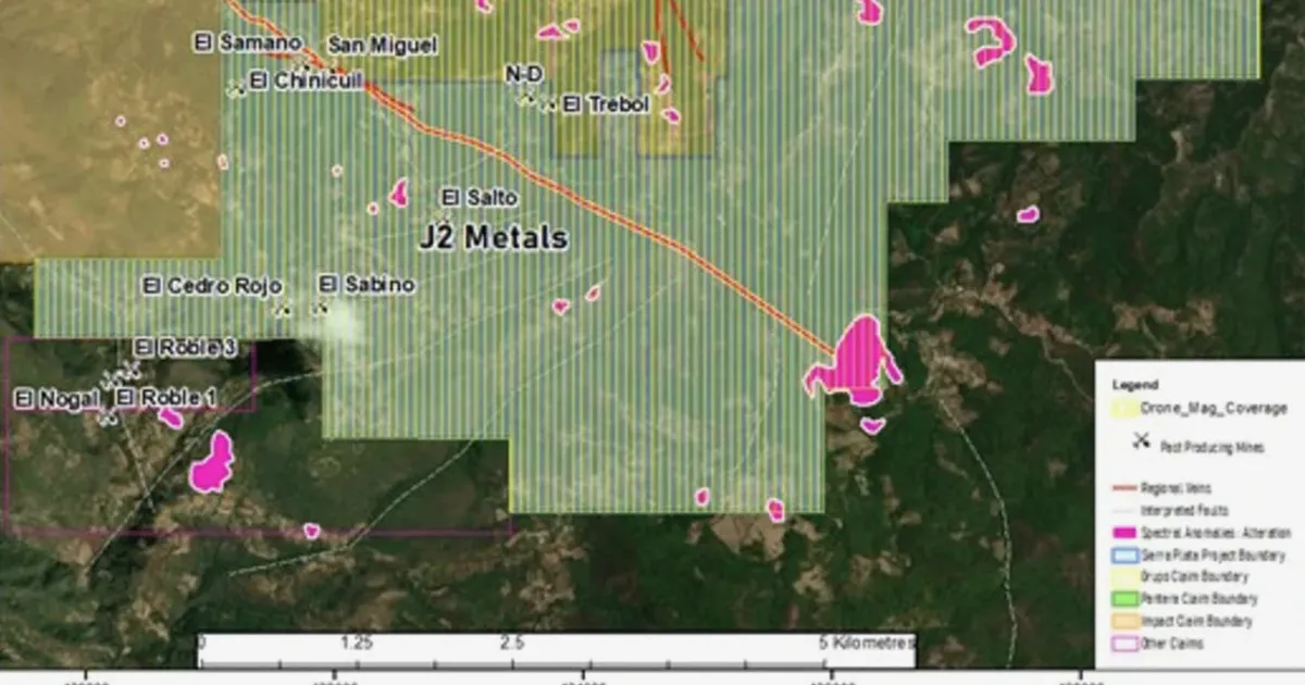 J2 Metals Starts UAV Drone Mag Survey at Sierra Plata Silver-Gold Project in Mexico
