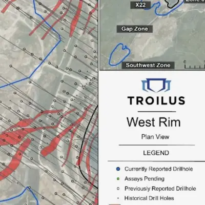 Troilus Expands High-Grade West Rim Discovery with 2.92 g/t AuEQ Over 19 m