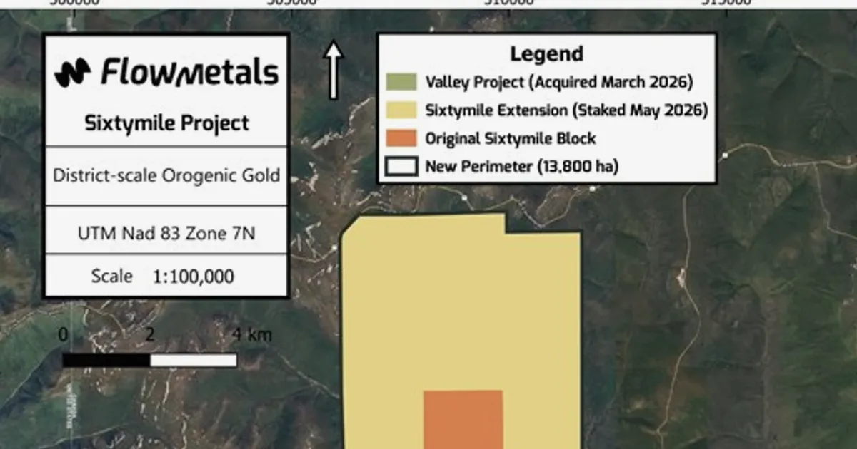 Flow Metals Expands Sixtymile Gold Project in Yukon to 13,800 Hectares