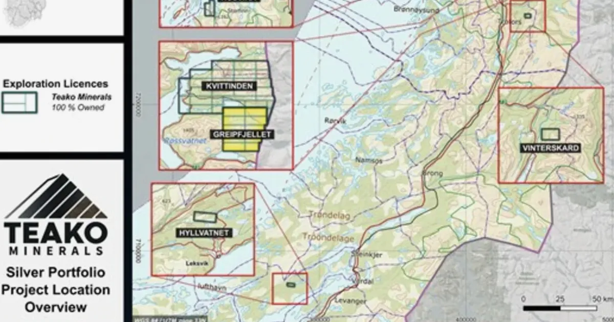 Teako Signs LOI to Contribute 90% Interest in Norwegian Silver Projects