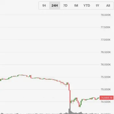 Bitcoin cae a $74.300 mientras los ETF al contado pierden $2.260 millones en dos semanas