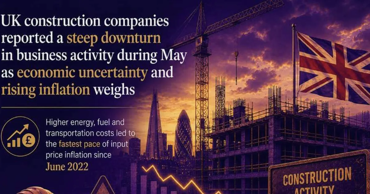 UK construction output falls at fastest pace in six years in May
