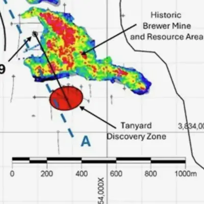 Carolina Rush Hits Copper-Gold Below Lithocap at Brewer, Confirms Porphyry System