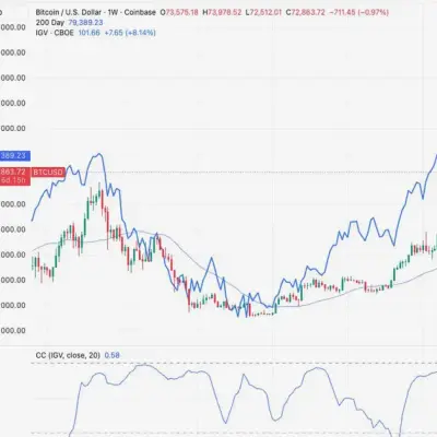 Bitcoin and software stocks diverge sharply — history hints at big crypto move ahead